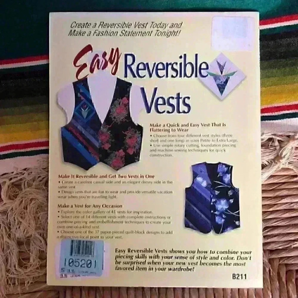 Vintage quilting vests book magazine. Easy reversible vests - Picture 3 of 3
